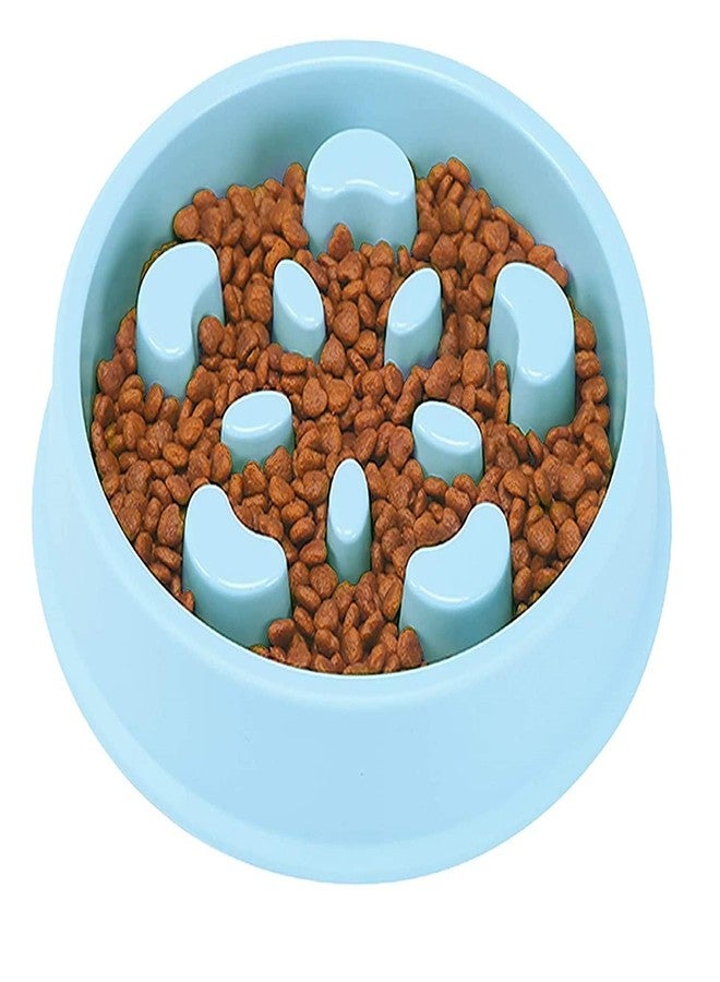 WISHBONE Slow Feeder Anti-Skid Bowl for Dogs & Cats (Blue) - Image 1
